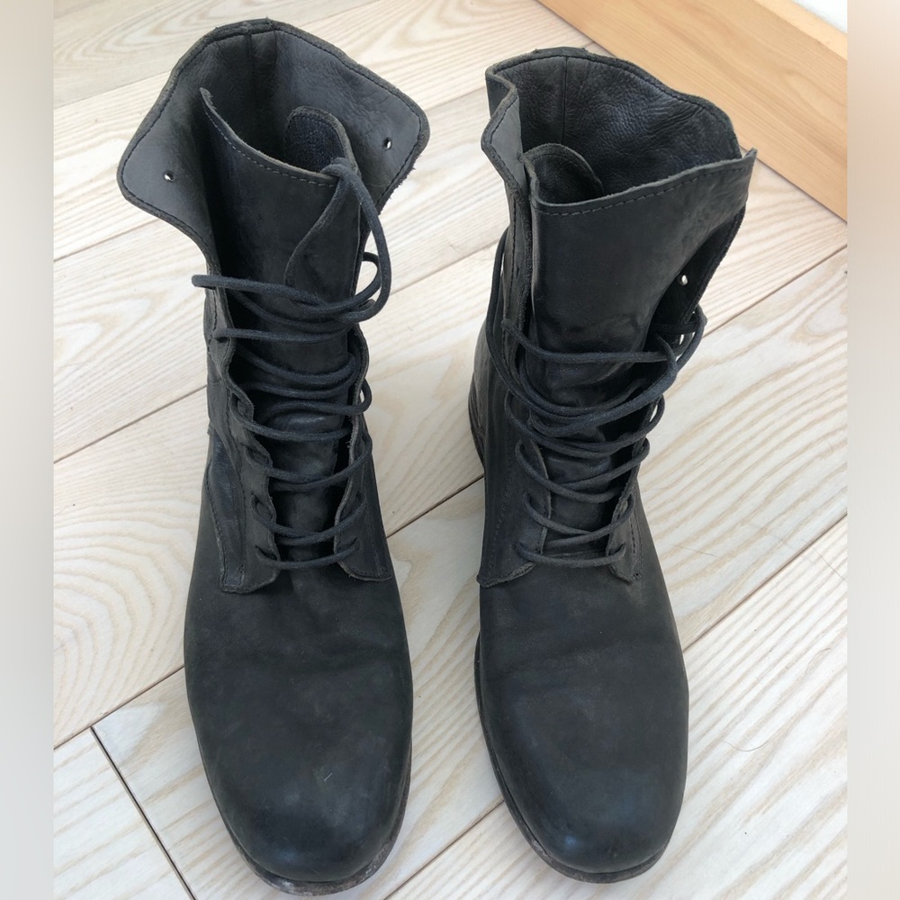 Officine Creative, black lace-up boots, 38, 7.5